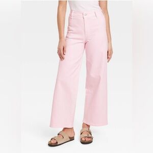 Universal Thread high rise sailor wide leg ankle jeans- Light Pink